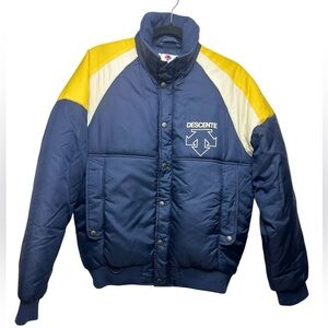 Descente vintage 80s 90s blue yellow puffer men’s made in Japan ski jacket